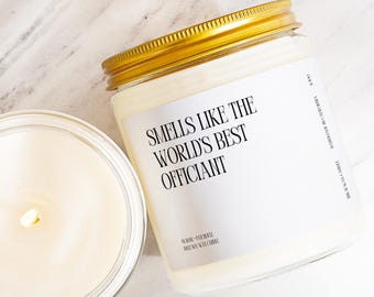 Officiant Gift Officiant Candle Officiant Thank You Gift Gift For Officiant Wedding Officiant Gift Smells Like Worlds Best Officiant K300