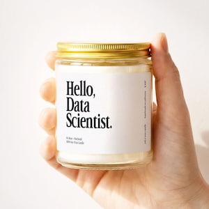 Data Science Candle, Sleek Modern Data Scientist Gift, Data Analyst PhD Machine Learning ML Aesthetic Neutral Home Decor Birthday Gift K1087