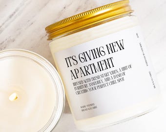 New Apartment Gift Funny Personalized Custom Candle Its Giving New Apartment Funny Housewarming Gift Urban Minimalist Decor Moving K095