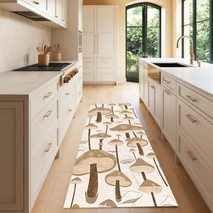 Mushroom Patterns Rug, Mushroom Kitchen Runner Rug, Long Kitchens Rug, Kitchen Mat Set, Washable Runner Rug, Housewarming Gift