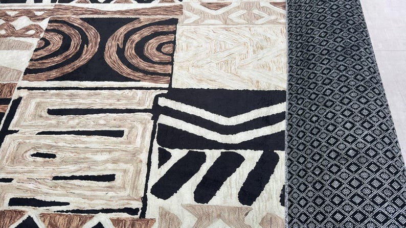 African Pattern Floor Decor,Washable Ethnic Nonslip Rug image 7