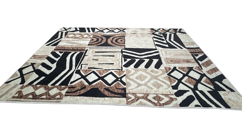 African Pattern Floor Decor,Washable Ethnic Nonslip Rug image 8