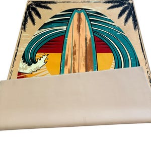 Surfboard Outdoor Rug, Coastal Beach Decor, Waterproof Patio Mat,Tropical Summer Balcony Rug image 4