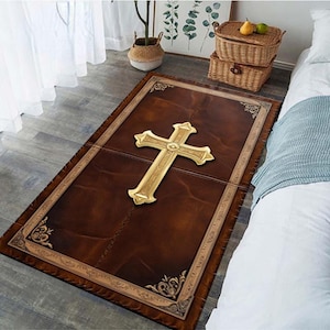 Custom Christian Mat, Cross Symbol Prayer Rug,Christian Prayer Mat,Christian Gift,Personalize Christian Rug,Dijital Print  Mat, Non-Slip Mat