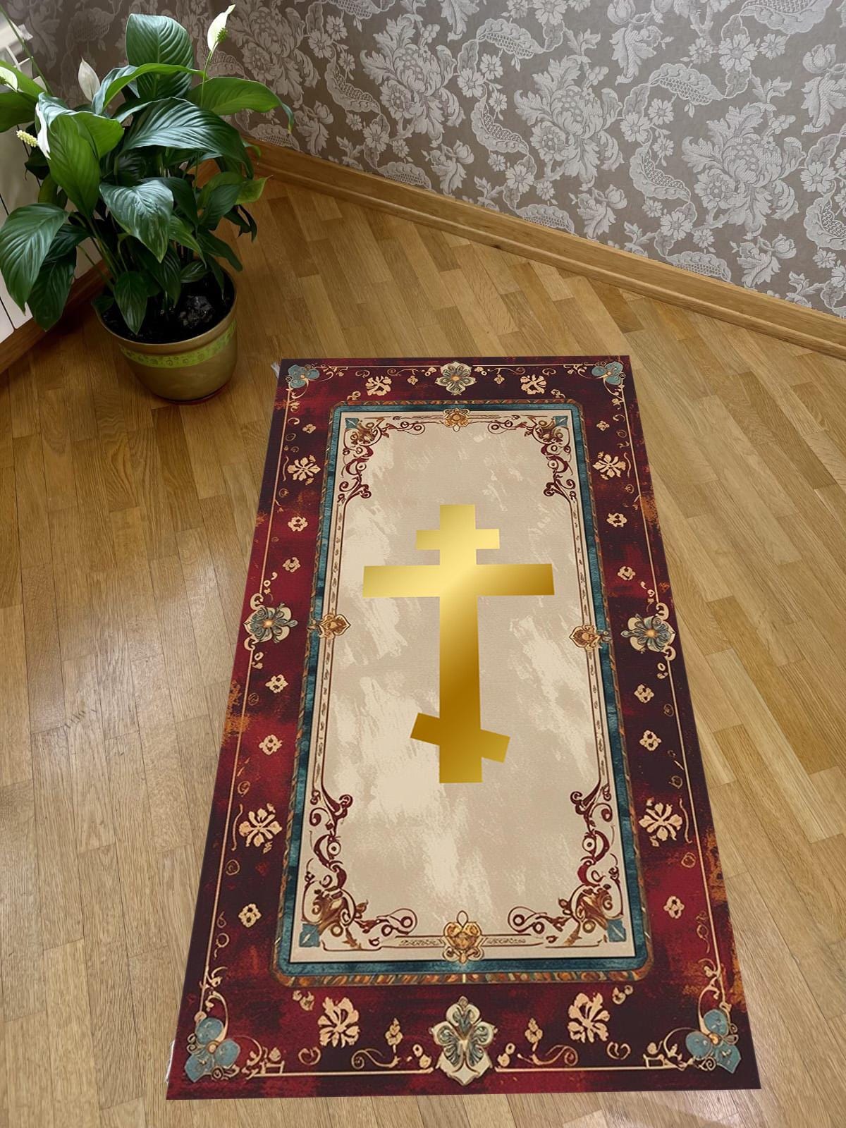 Orthodox Rug Orthodox Christian Prayer Mat, Personalized Catholic Prayer Rug, Golden ...
