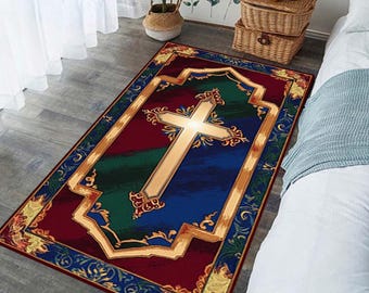 Orthodox Christian Prayer Rug: Cross Symbol, Personalized Gift