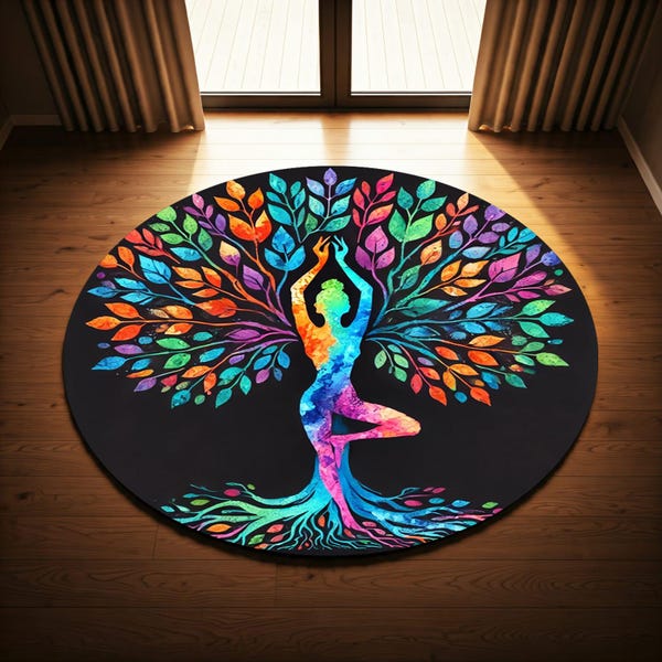 Yoga Round Rug Round Yoga Mat - Etsy