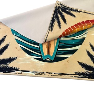 Surfboard Outdoor Rug, Coastal Beach Decor, Waterproof Patio Mat,Tropical Summer Balcony Rug image 5