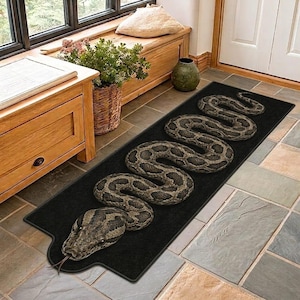 Snake Shaped Runner Rug, Goth Home Decor, Realistic Python Hallway Carpet, Unusual Housewarming Gift, Maximalist Aesthetic Long Mat