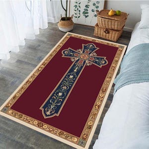 Christian Prayer Mat, Father&#39;s day gift,Gift for Dad,Orthodox  prayer rug, Catholic prayer rug, Christian Gift,  Personalized Christian Rug