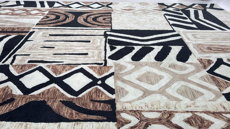 African Pattern Floor Decor,Washable Ethnic Nonslip Rug image 6
