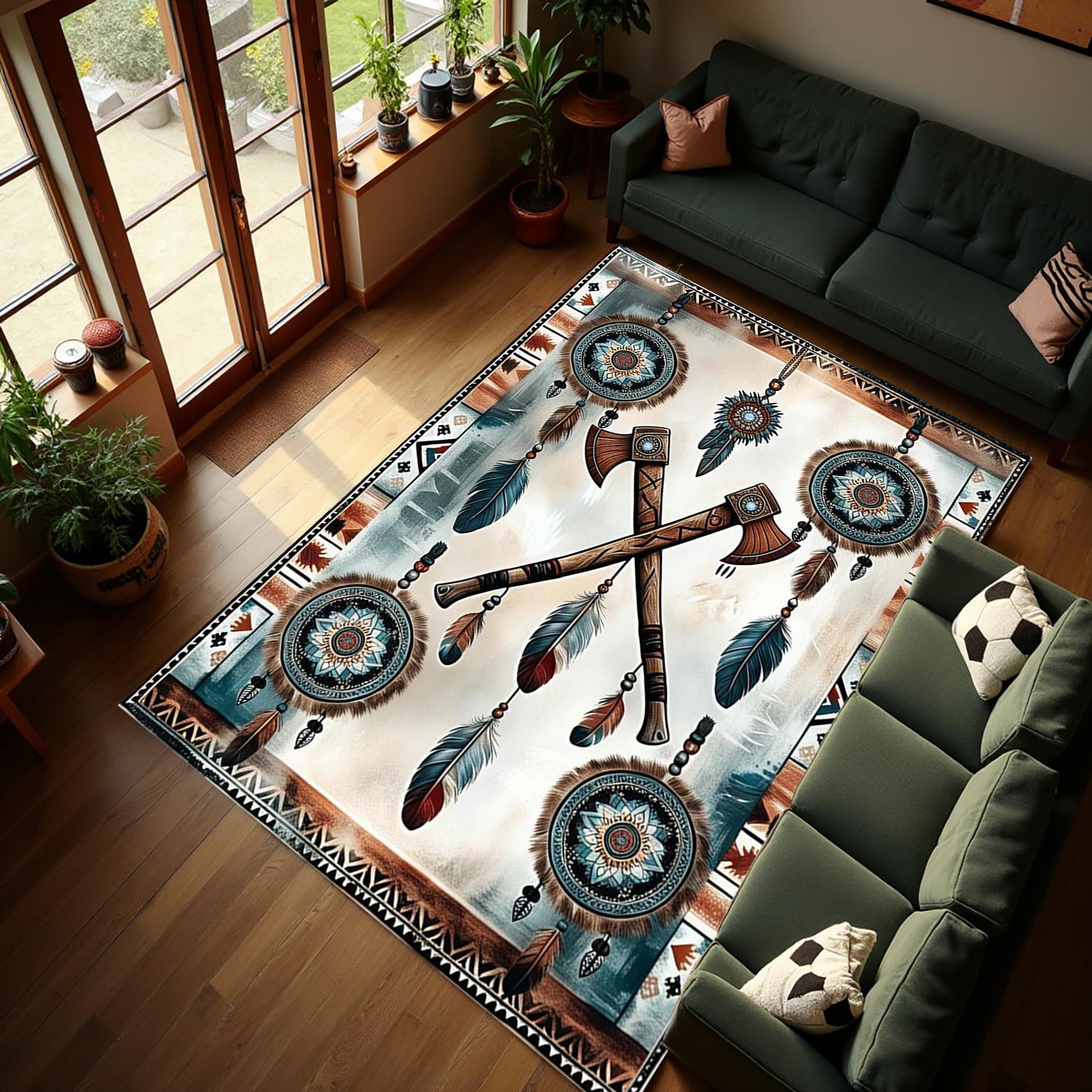 Native American Patterned Rugs Native American Motifs, Native American Patterned Rug, Tomahawk ...