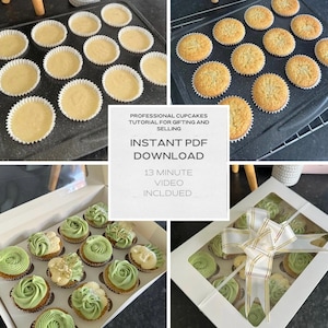 Super Soft Professional Vanilla Cupcakes Recipe, Written Recipe Guide and Detailed Video, Instant Download, Perfect for Gifting and Selling