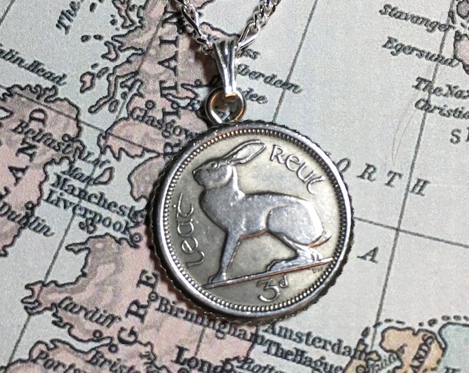 Ireland 3 Pence Hare Rabbit Vintage Coin Pendant - Etsy