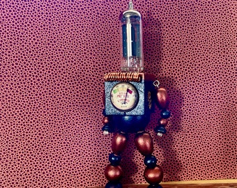 Vacuum Tube Robot Figure Statue Limited Edition Sculpture One of a Kind Display Mechanical Man