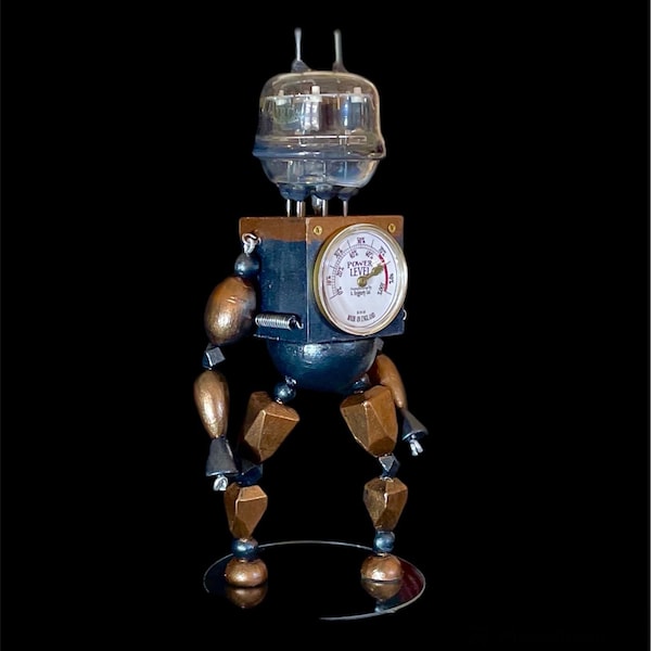 Vacuum Tube Robot Figure Statue Limited Edition Sculpture One of a Kind Display Mechanical Man