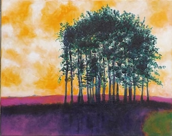 Hilera de Pinos... Pintura original