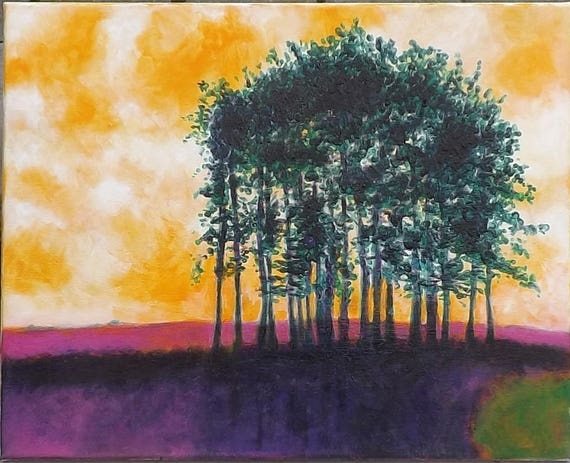 Row of Pines...Original Painting