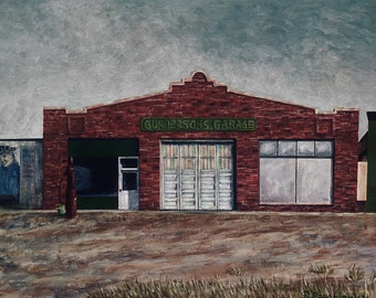 El garaje de Gunderson... Pintura original