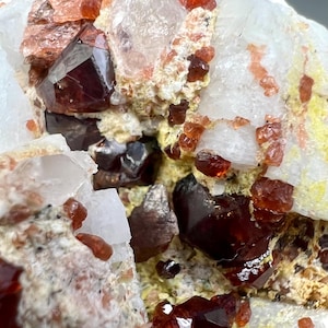 183 Gram Unique Spessartine Garnet On Feldspar Crystal Specimen From Pakistan
