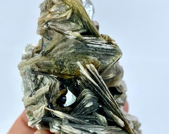 145 Gram Unique Black Tourmaline With Mica Crystal Specimen From Pakistan