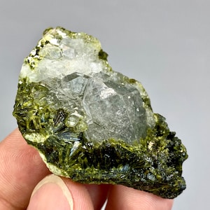 212 Carats Epidote With Quartz Crystal Specimen From Pakistan