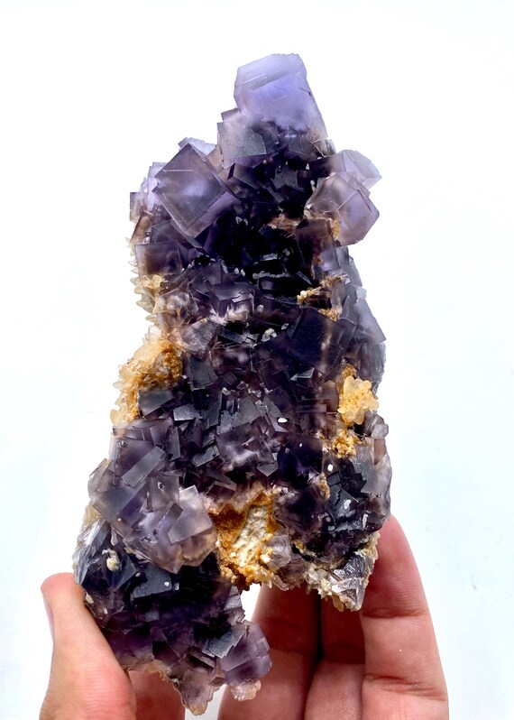 パキスタン産、627グラムのユニークな蛍石と方解石の結晶標本 - Etsy 日本