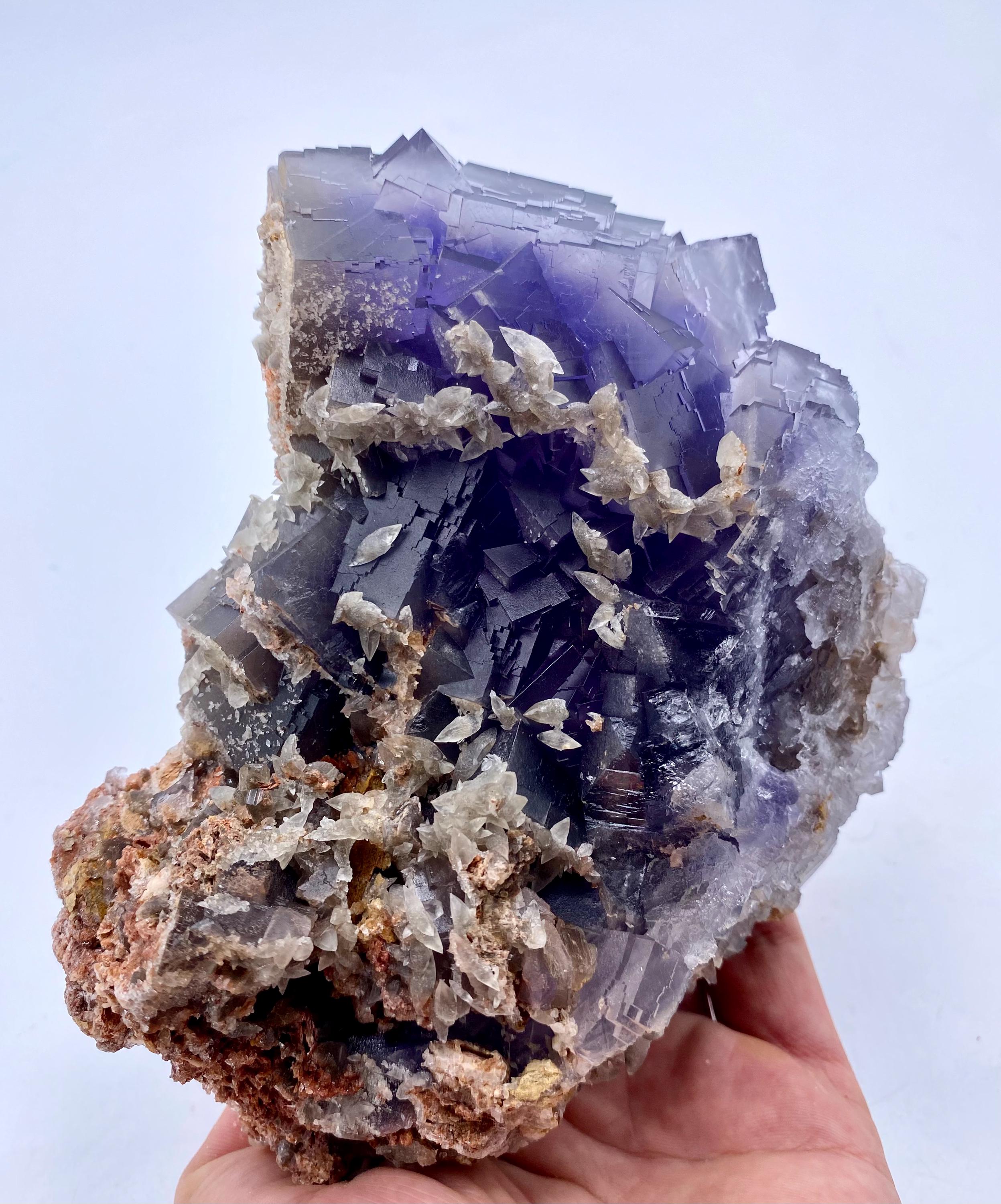 パキスタン産、1675グラムのユニークな蛍石と方解石の結晶標本 - Etsy 日本