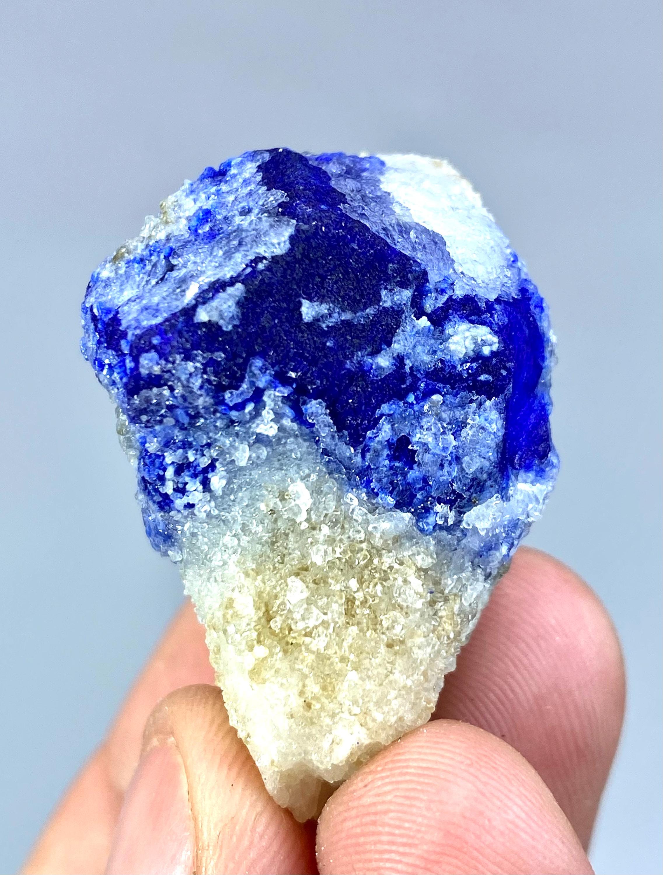 202 Carats Unique Lazurite Crystal On Calcite Matrix From Afghanistan