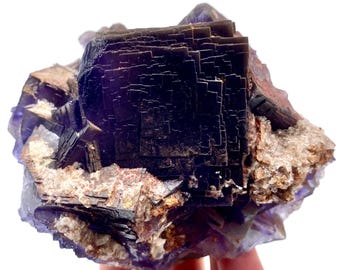 705 Gram Unique Fluorite With Calcite Mineral Specimen From Pakistan