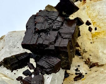 204 Gram Rare Unique Siderite With An Calcite Crystal Specimen From Pakistan