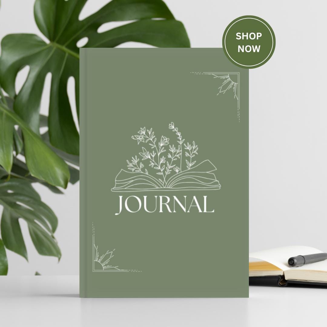 Sage Green Line Art Journal, Minimalist Sketchbook, Softcover Notebook, College Ruled Diary ...