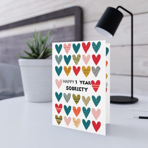 AA Happy 1 Year Sobriety-wenskaarten