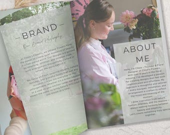 Editable Florist Lookbook Template Canva | Prefilled Flower Shop Brochure Design | Wedding Floral Catalog | Printable Floral Portfolio