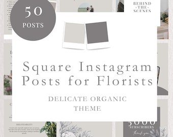 Floral Instagram Post Template: Organic Design for Florists (Canva Editable)