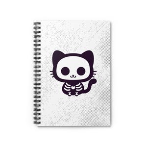 Skeleton Cat Journal, Dia de los Muertos Inspired Notebook, Gothic School Supplies, Cute Kawaii Goth Spiral Notebook, Back to School Gift