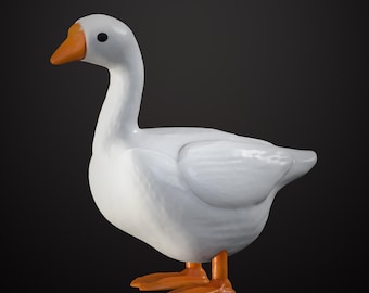 Fichier d'impression 3D : statue d'oie drôle, bureau ou oeuvre d'art (téléchargement numérique)