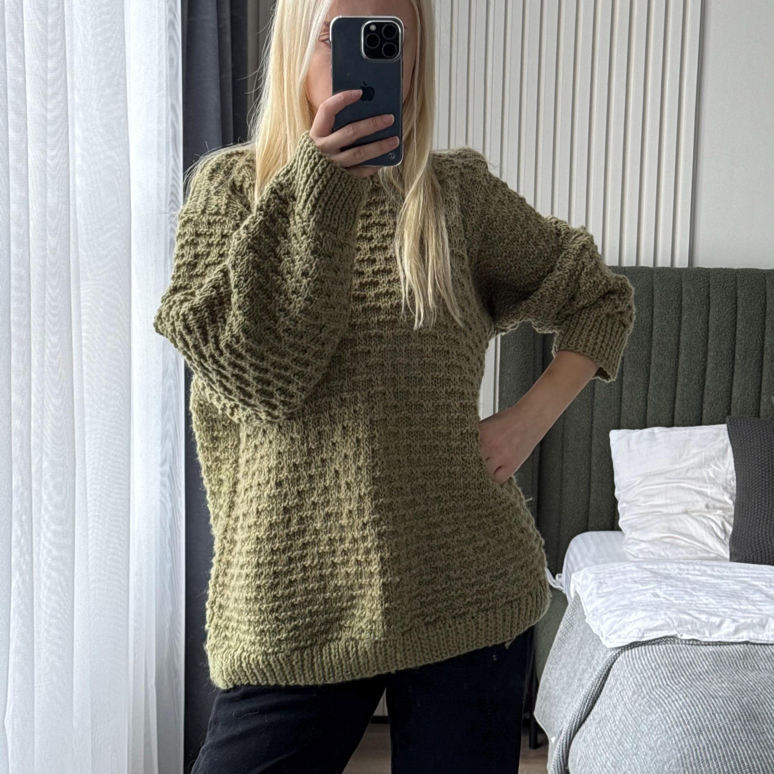 Ready to Ship Olive Wool Ugly Green Oversized Chunky Knitted