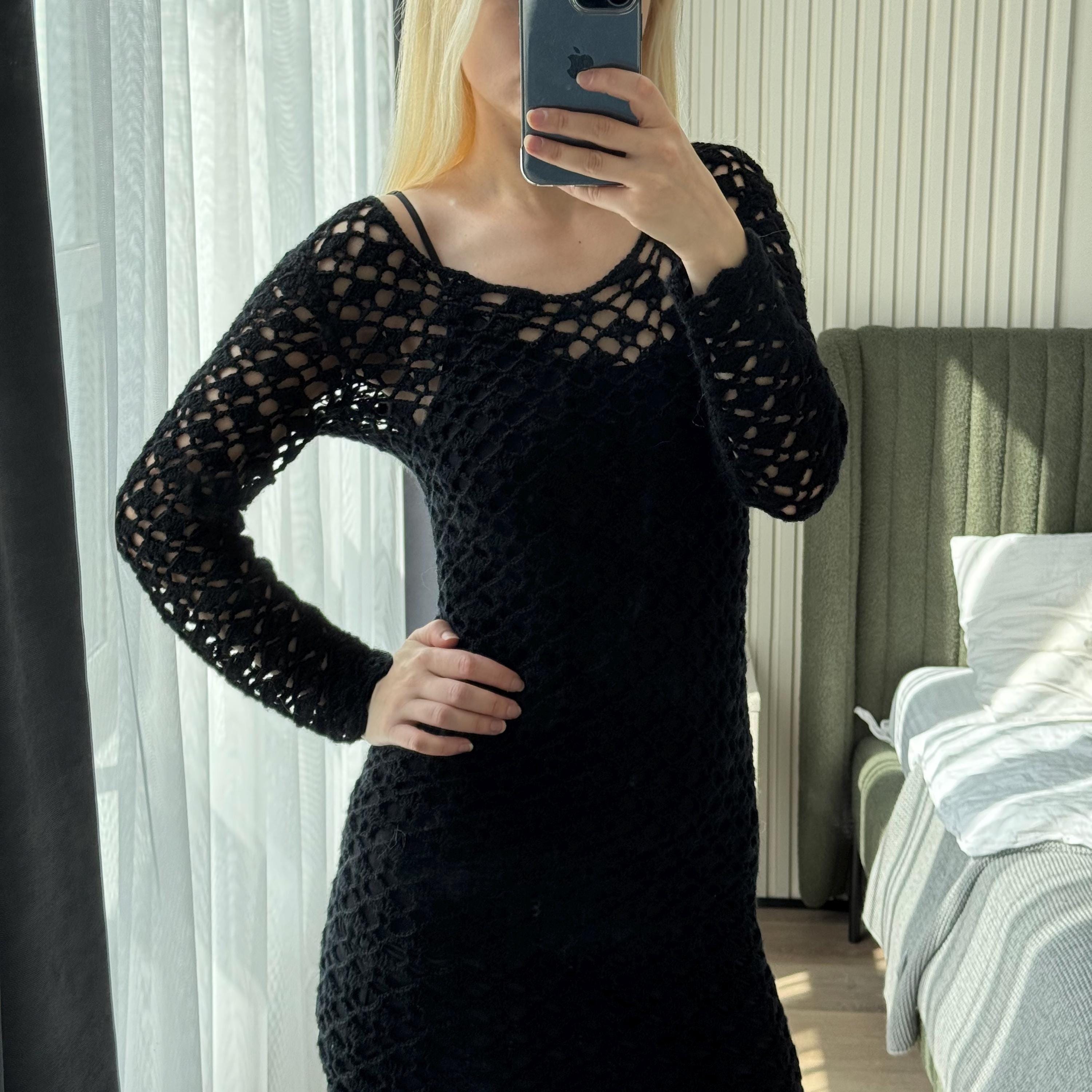 black dress with golden lace Made to measure plus size lace dress in Black