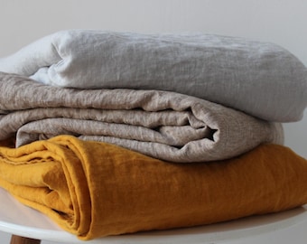Stonewashed Linen Flat Sheet: Organic European Flax, Twin-King Sizes