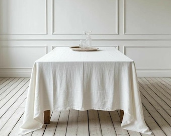 Soft Stonewashed Farmhouse Linen Tablecloths - Table Decor - Kitchen Decoration