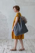 Organic Linen Tote Bag: Large Beach Bag, Soft European Flax product logo