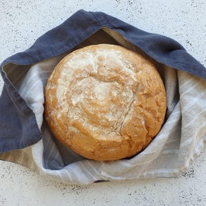 Organic Linen Bento Bag: Japanese Bread Storage, Origami Style