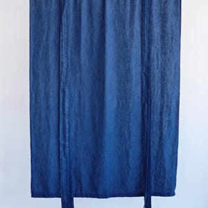 Organic Linen Tie-Up Curtain - Semi-Sheer Stonewashed Drape - Fabric Blinds- Kitchen Panel - Bathroom Decor image 8