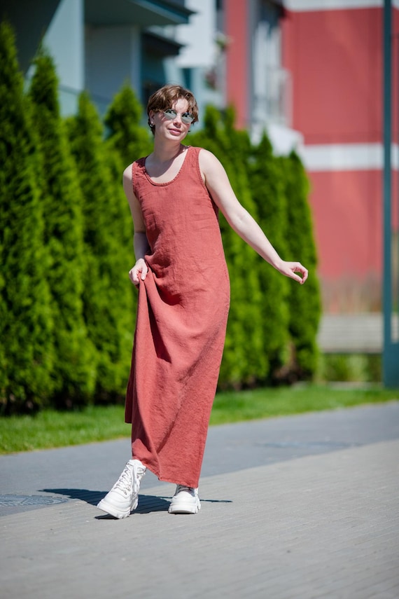 Organic Linen Maxi Dress: Relaxed Fit Stonewashed Flax - Etsy Israel Organic Linen Maxi Dress: Relaxed Fit Stonewashed Flax - Etsy Israel