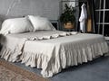 Ruffled Linen Flat Sheet: 100% Flax, Custom Size