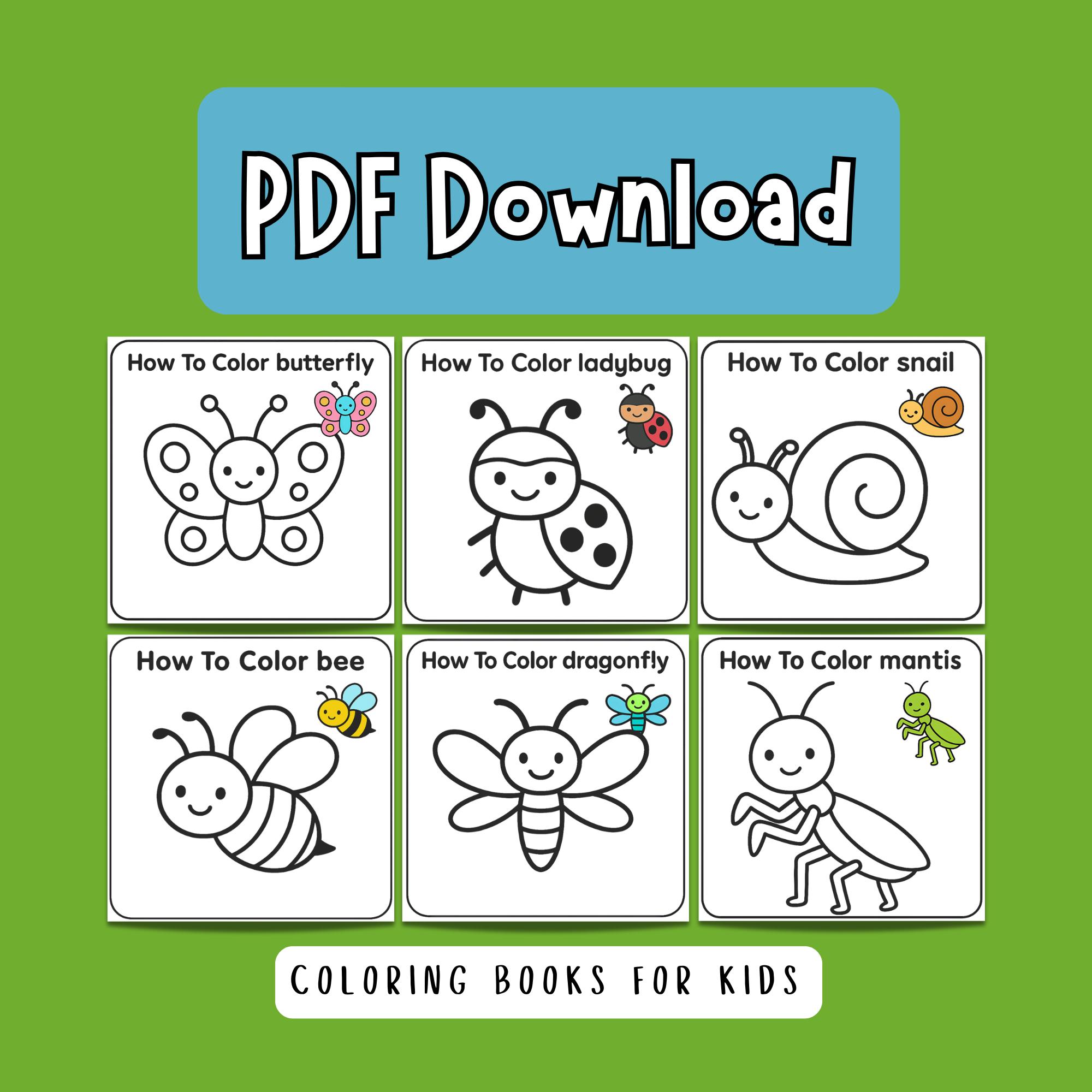 Learn to Color for Kids, Easy Printable Coloring Book With Colors Guide ...