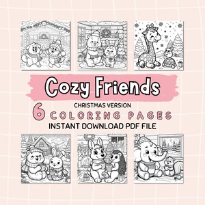 Christmas Coloring Pages, Winter Coloring Book, Printable Coloring Pages, Coloring Sheets For Kids, Relaxing Adult Coloring Pages