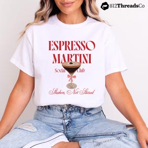 Espresso Martini Shirt, Espresso Martini Social Club Tee, Cocktail Lover T-Shirt, Martini Gift for Her & Him, Funny Happy Hour Crewneck
