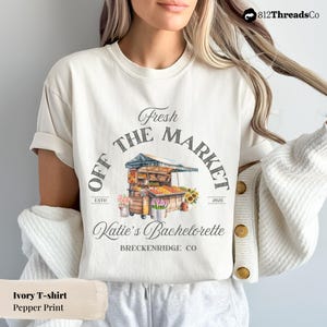 Custom Fresh off the Market Bachelorette Shirt | Farmers Market Theme Bridal Shower, She’s Off The Market Bach T-shirt, Luxury Bachelorette